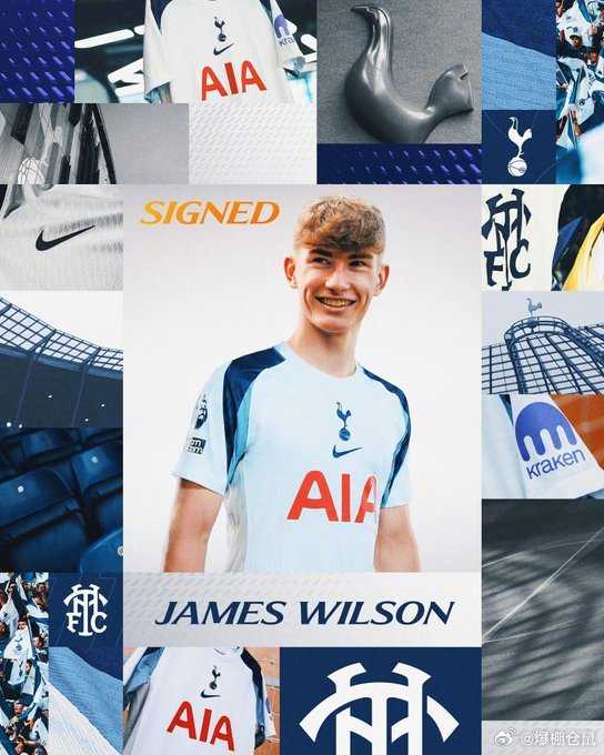 热刺租借签下18岁哈茨前锋威尔逊含买断条款